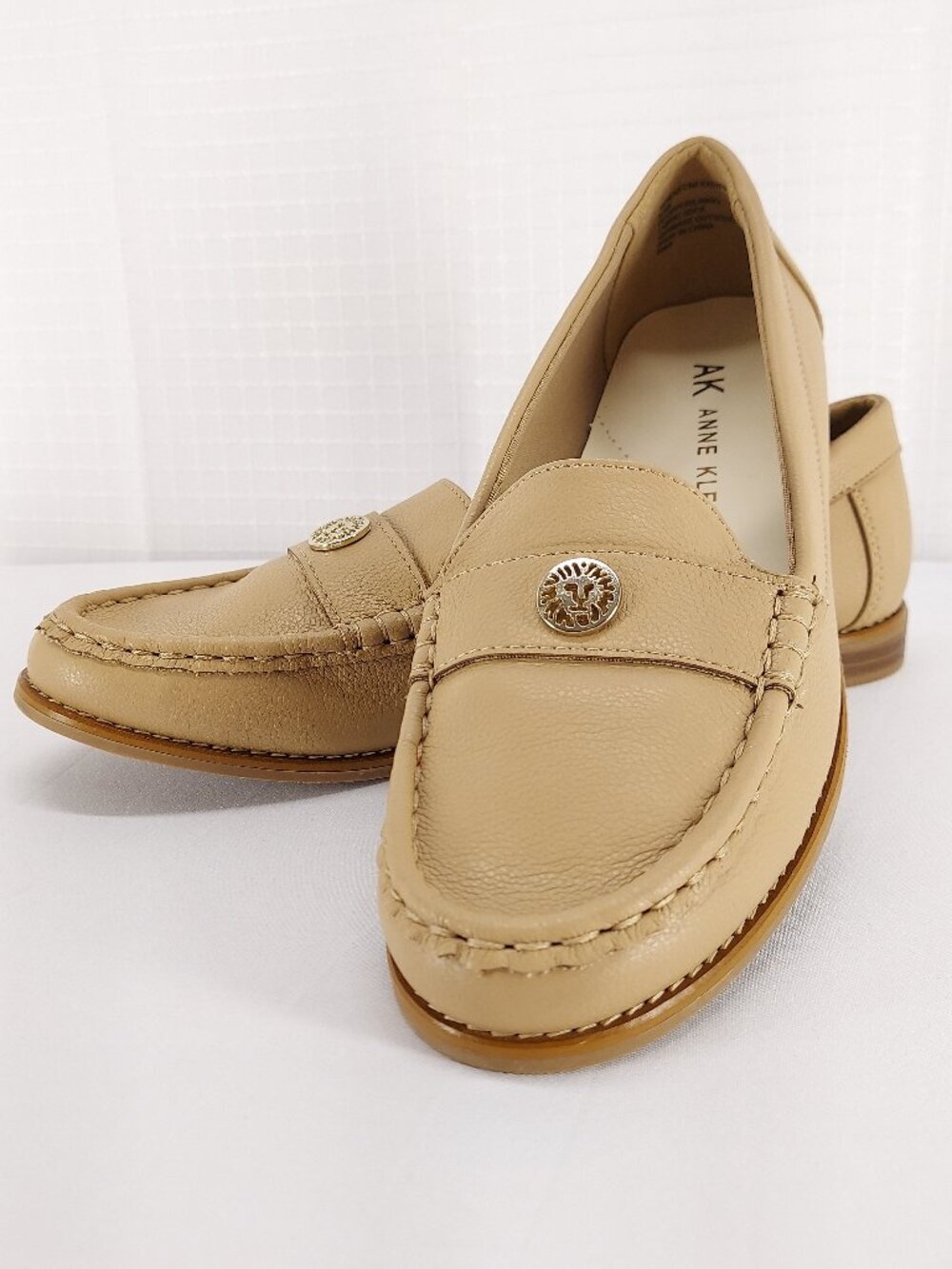 Anne Klein Nexxt Faux Pebble Leather Round Moc-Toe Loafers